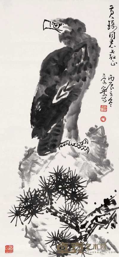 康宁 松鹰 立轴 96×44cm